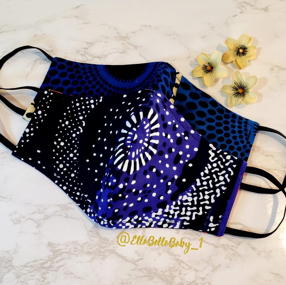 African Face Mask Filter Reversible Cotton 3 Layer